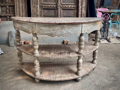 CL68 Half Round Console Table with Shelfs