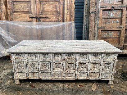 Antique White Washed Chest From India