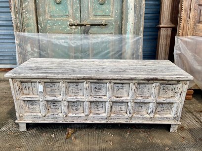 Antique White Washed Box From India