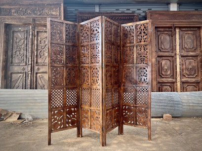 Carved Wooden Screen From India