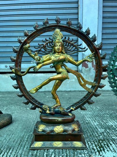 BRI68 Brass Lord Shiva in Gold Color