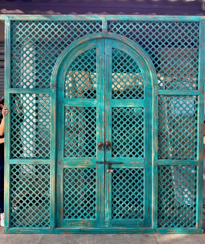 Large Turquoise Main Entrance Door Garden Gate