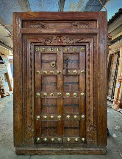 Impressive Entrance Gate Door Solid Teak with Ganesh