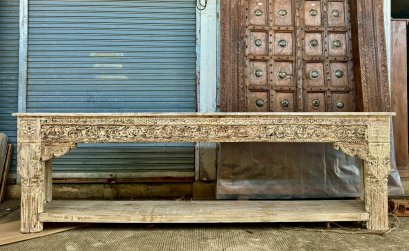 Large Console Table in White Washed Color