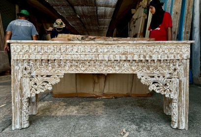 Vintage Console Table with Unique Carving