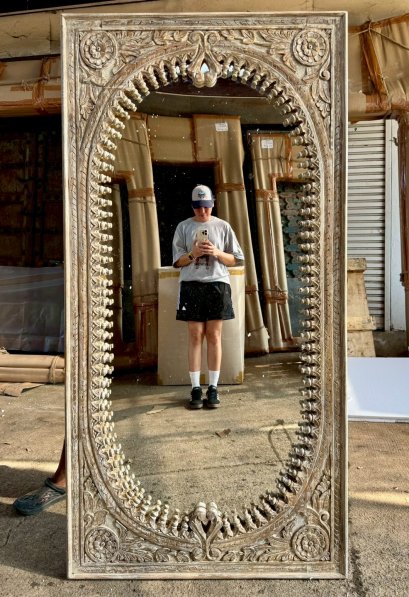 Hand painted traditional Indian wooden mirror