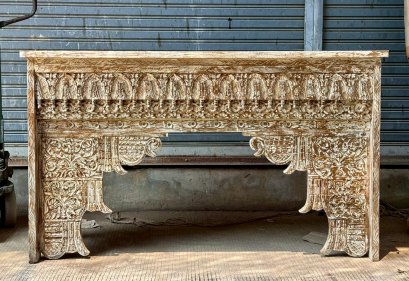 White Carved Console Table