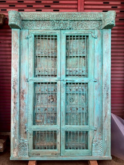 Rare Antique Double Door Red and White Color