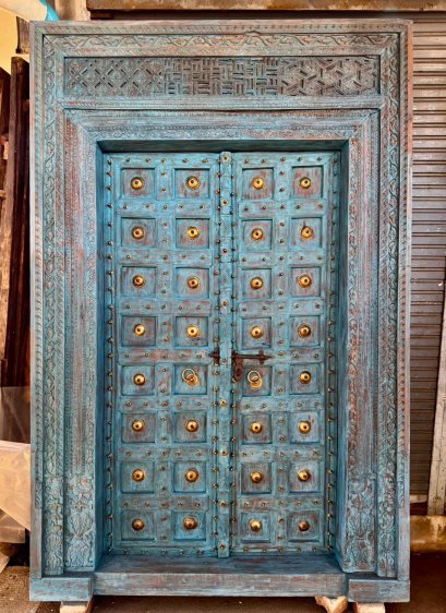 Pleasure Traditional Indian Door Fully Brass Lattice Top