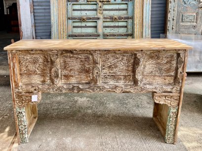 White Washed Narrow Console Table