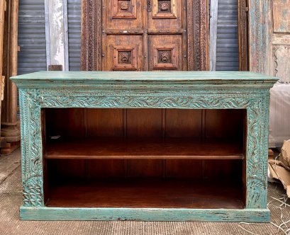 Wooden Display Cabinet in Blue