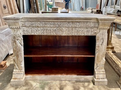 White Washed Display Cabinet