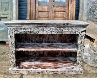 Antique White 2 Shelves Display Cabinet