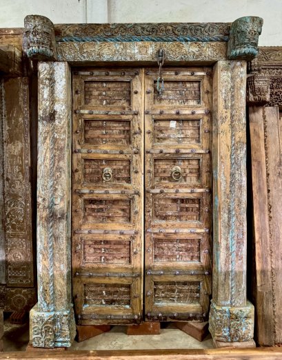 Colorful British Entrance Door in Blue Purple