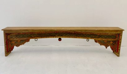 Ornate Two Sides Console Table Antique Beam