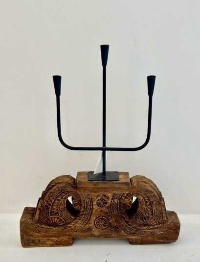 Wooden Carved Candle Stand