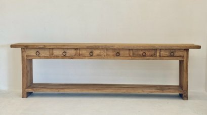 Antique Wooden Console Table with Drawers