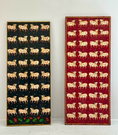 Antique Wooden Painted Panel