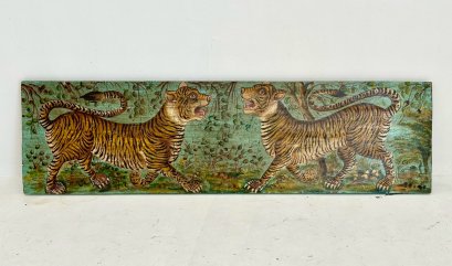 Antique Wooden Painted Panel