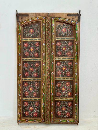 Antique Wooden Pained Wall Panel