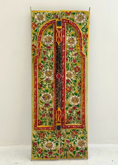 Antique Wooden Pained Wall Panel