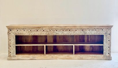 Display Shelves Cabinet with Carving