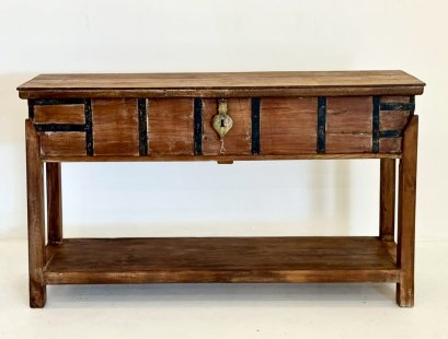 Antique Wooden Console Table Box