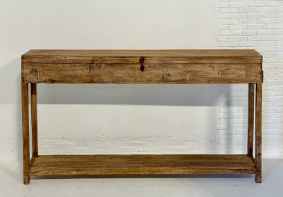 Antique Wooden Box Console Table