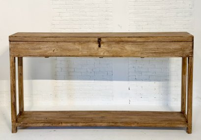 Antique Wooden Box Console Table