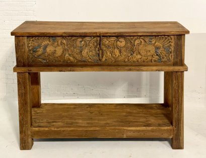 Antique Wooden Box Console Table