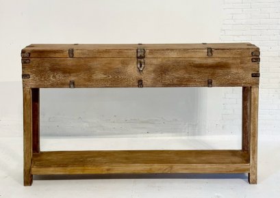 Antique Wooden Box Console Table