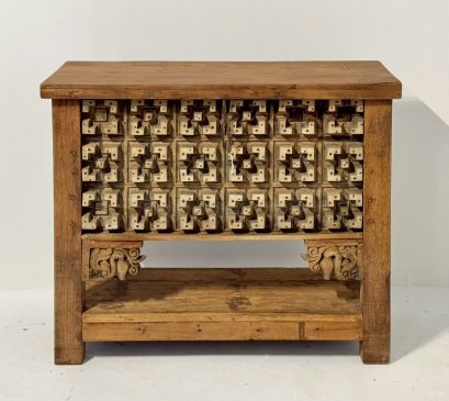 Antique Wooden Box Console Table