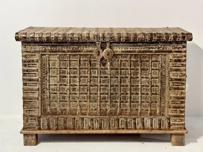 Antique Wooden Box Console Table