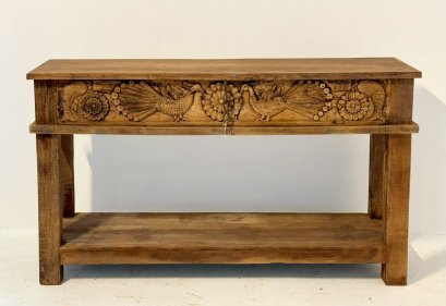 Antique Wooden Box Console Table