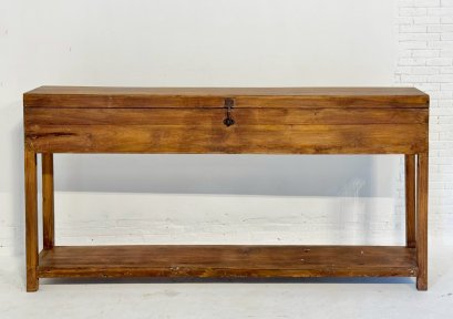 Antique Wooden Box Console Table