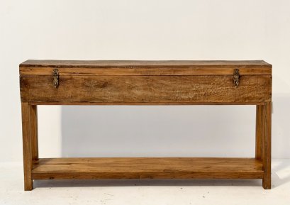 Antique Wooden Box Console Table