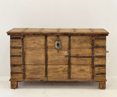 Antique Wooden Box Console Table