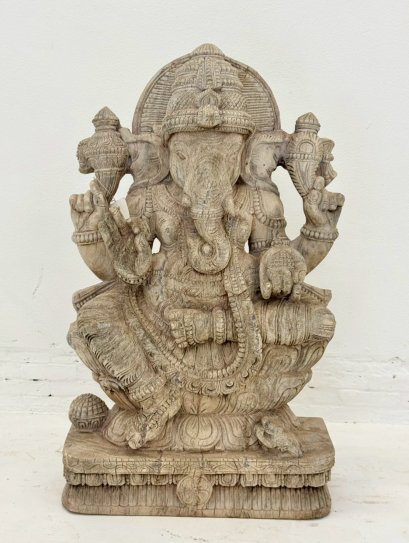 Antique Wooden Ganesh Statue