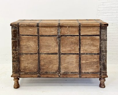 Antique Wooden Box Console Table
