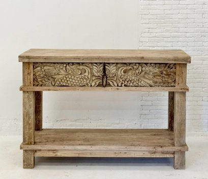Antique Wooden Console Table Box