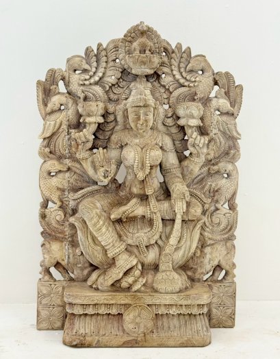 Antique Wooden Laxmi Statue