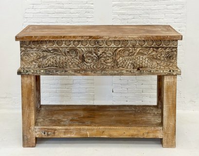 Antique Wooden Box Console Table