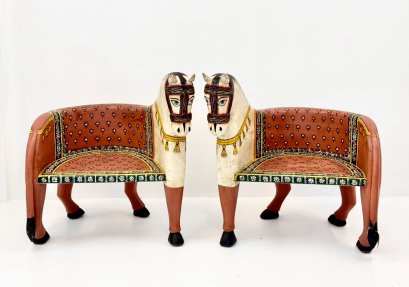 Antique Wooden Painted Chair Set of 2