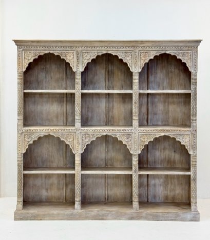 Display Shelves Cabinet with Carving