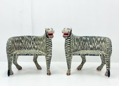 Antique Wooden Painted Chair Set of 2