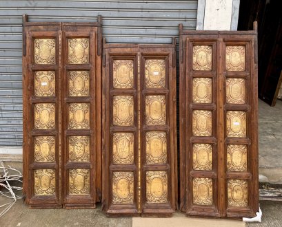 Antique Window with Brass Decor