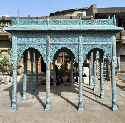 Antique Wooden Gazebo in Blue color