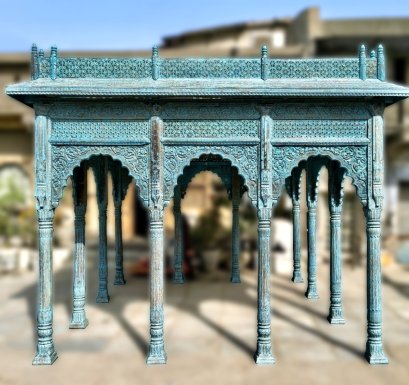 Antique Wooden Gazebo in Blue color