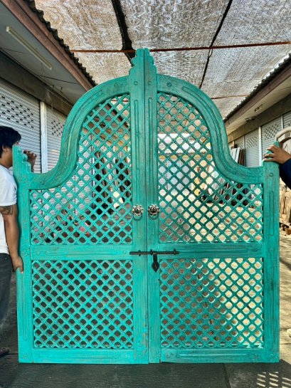 Turquoise Wooden Gate Arch Doors