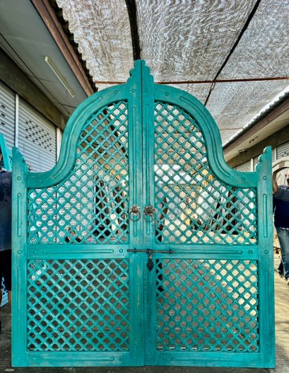 Turquoise Wooden Gate Arch Doors